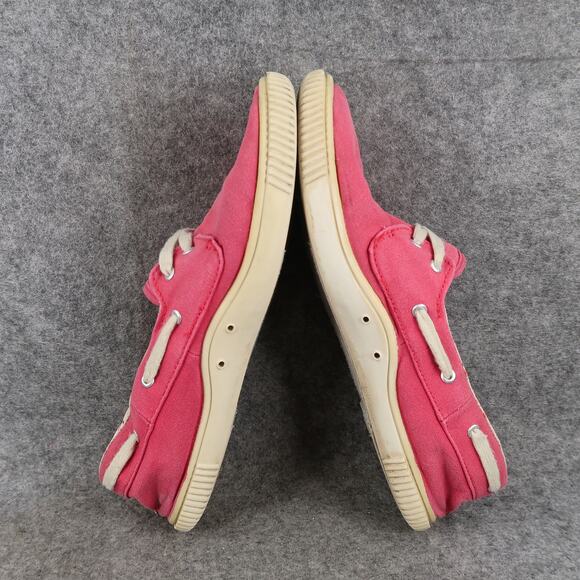 Keen Shoes Womens 8 Casual Boat Loafer Maderas Canvas Pink Two Eye Slip On Flat - Picture 10 of 12